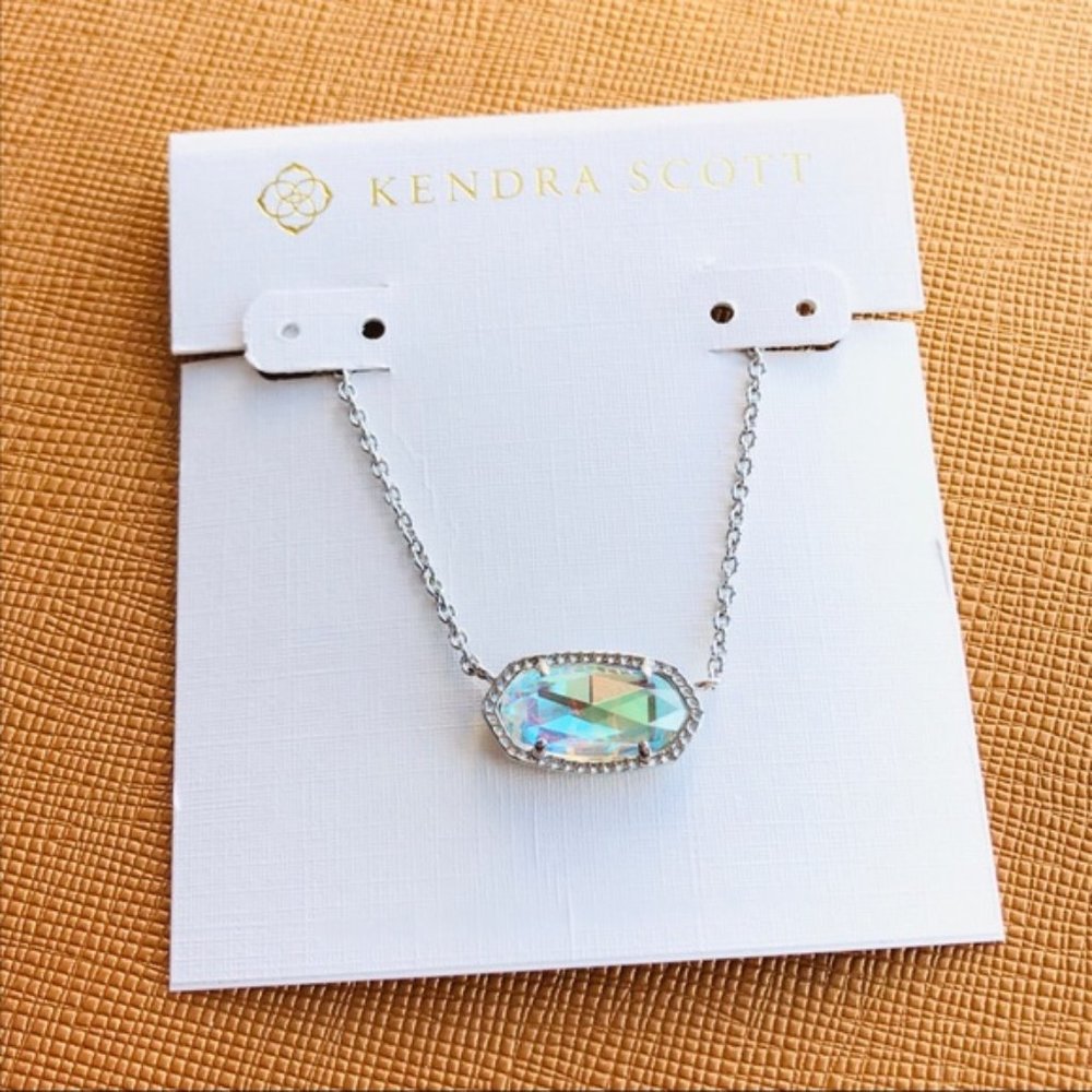 Elisa Silver Necklace in Dichroic Glass with Dust Bag
